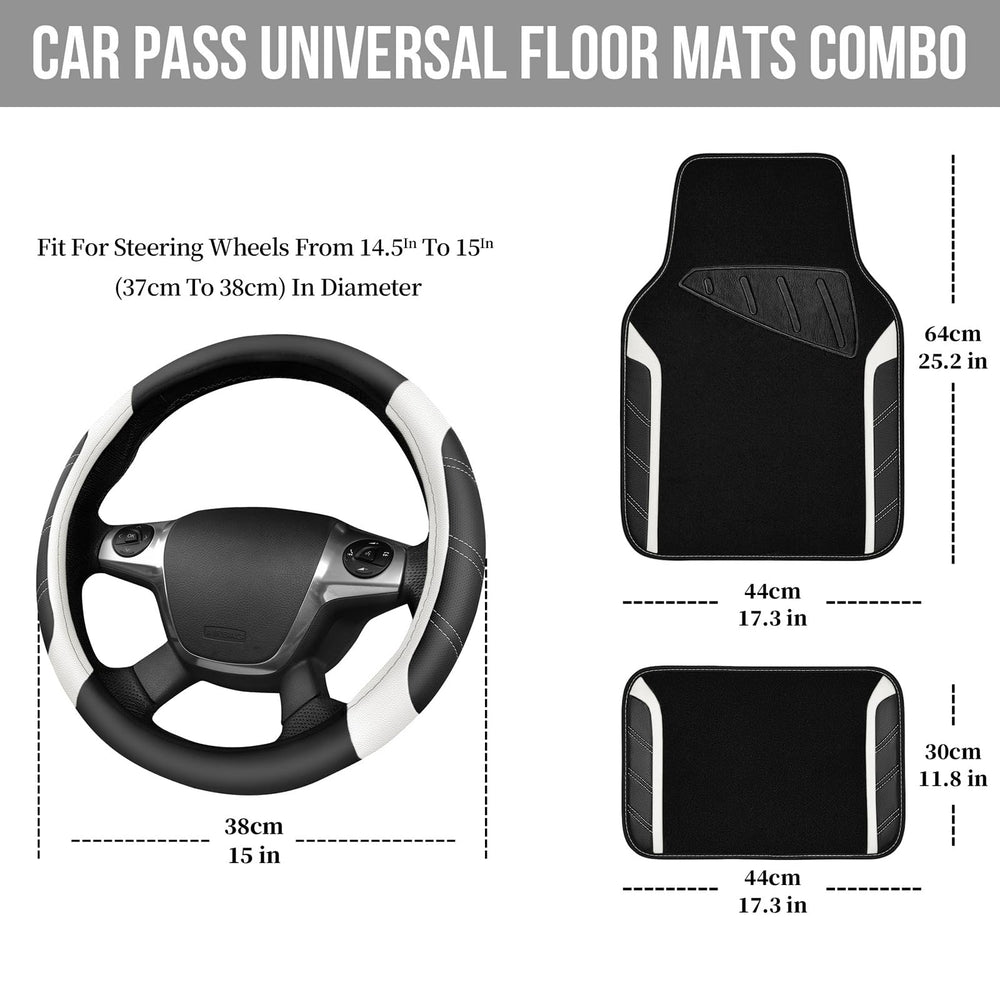 CAR PASS waterproof microfiber floor mats protect interiors from spills.