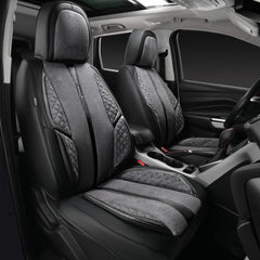 CAR PASS waterproof leatherette material shields seats from spills and wear.