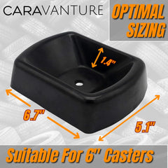 Caravanture 6-inch wheel compatible chock fits common trailers securely.