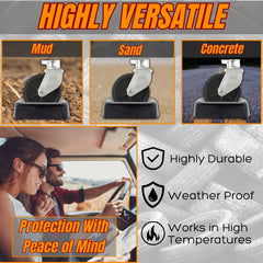 Caravanture weather-resistant wheel block guards against sinking on soft ground.