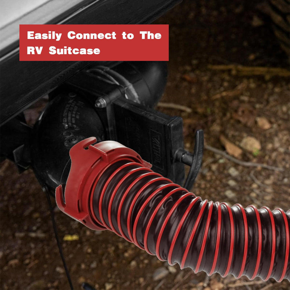 Caravista compact-fold hose stores neatly in the bumper for easy travel.