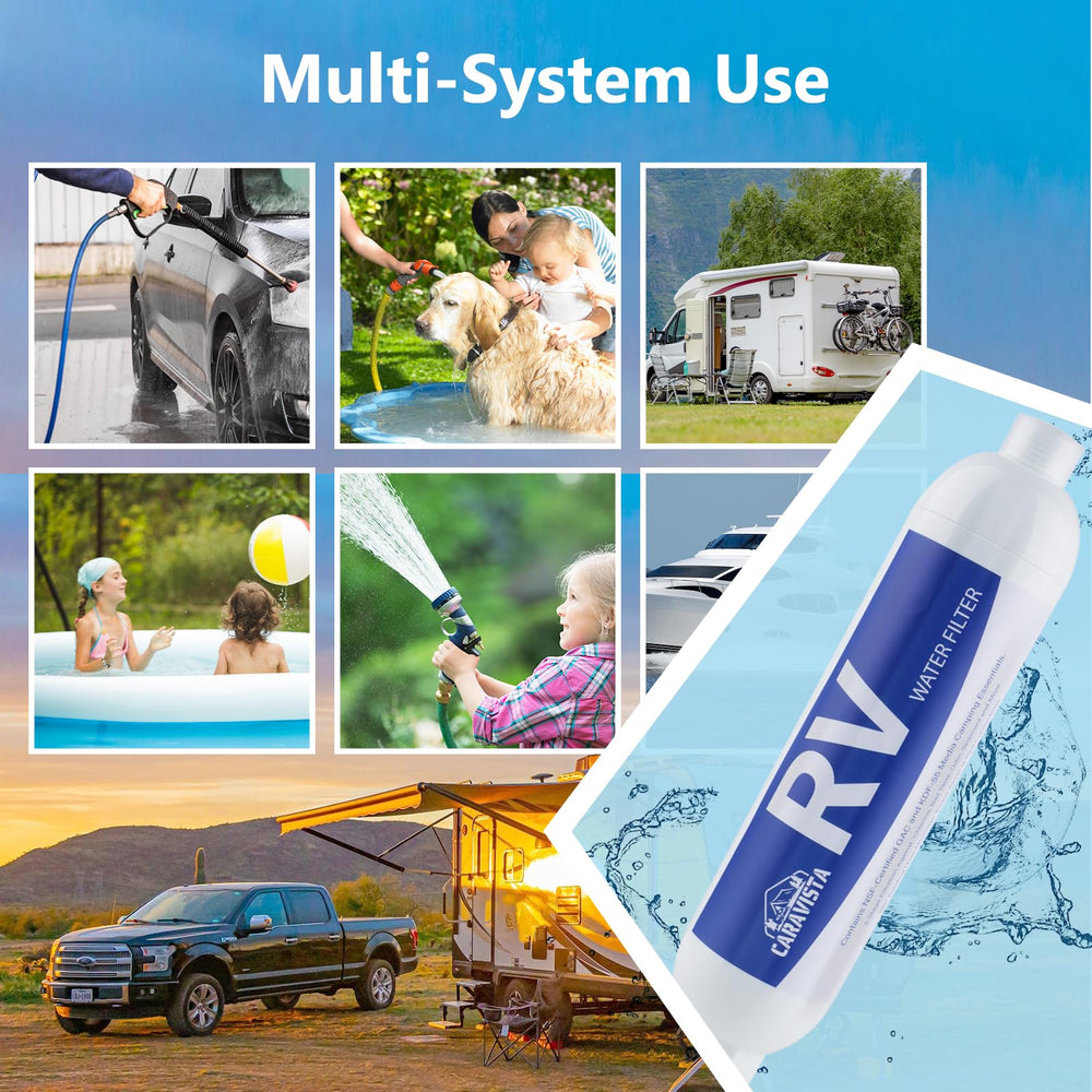 Caravista easy-connect hose for quick cleaner water at campsites.