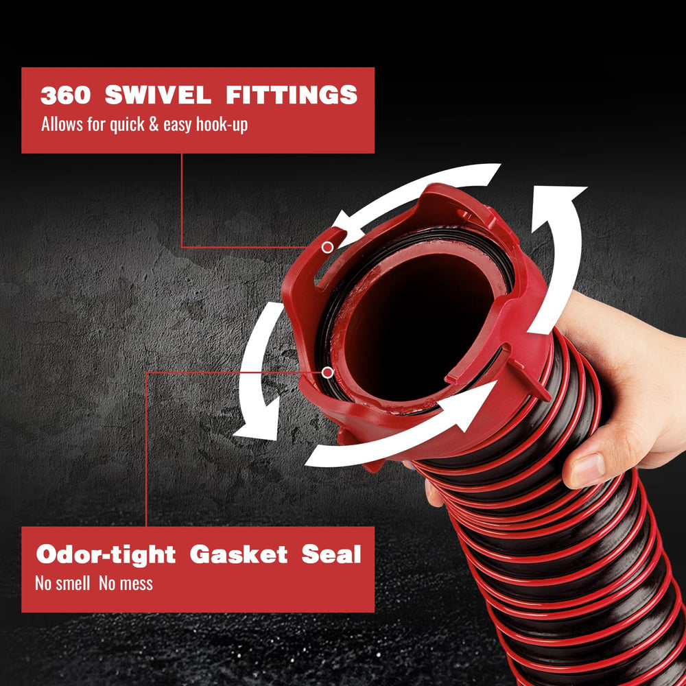 Caravista leak-proof 4-claw bayonet connection ensures secure seal during waste disposal.