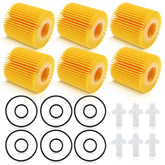 CARBBIA engine oil filter six-pack front view for easy vehicle maintenance