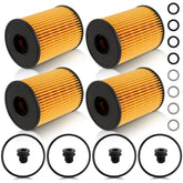 CARBBIA oil filter 26350-2S000 pack of four for 2.5L engines.