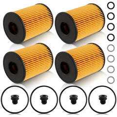 CARBBIA oil filter 26350-2S000 pack of four for 2.5L engines.