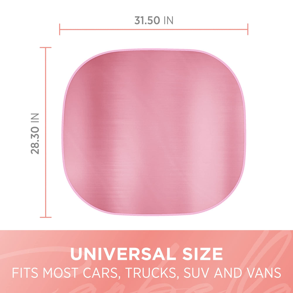Carbella compact storage foldable sunshade folds flat for storage.