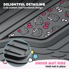Carbella Hello Kitty mats anti-slip backing keeps mats in place during drives