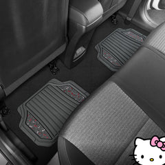 Carbella Hello Kitty easy-clean mats show quick wipe and rinse cleanup
