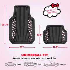 Carbella Hello Kitty rear-left mat emphasizes non-slip backing during drives