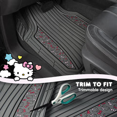 Carbella Hello Kitty mats universal-fit lines for trim-to-fit suitability