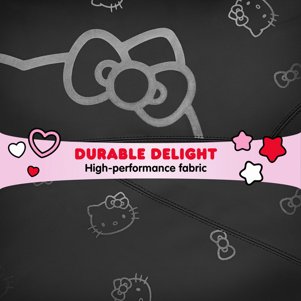 Sleek black Hello Kitty design enhances car interior