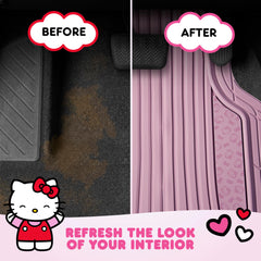 Waterproof Carbella Hello Kitty floor mats, easy to wipe clean after messes.