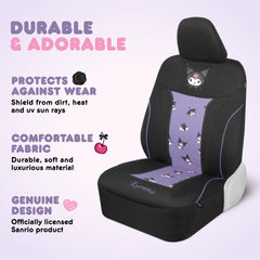 Carbella Kuromi steering wheel cover, grippy and stylish for daily drives.