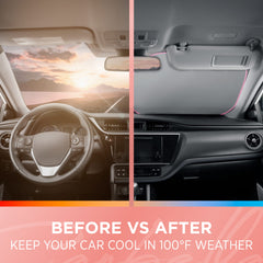 Carbella reversible design sun shade offers two protective sides.