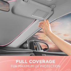 Carbella universal-fit front windshield design fits most vehicles.