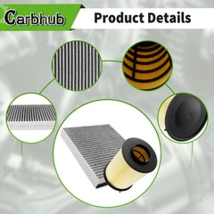 Carbhub cabin air filter box packaging demonstrates compatibility.