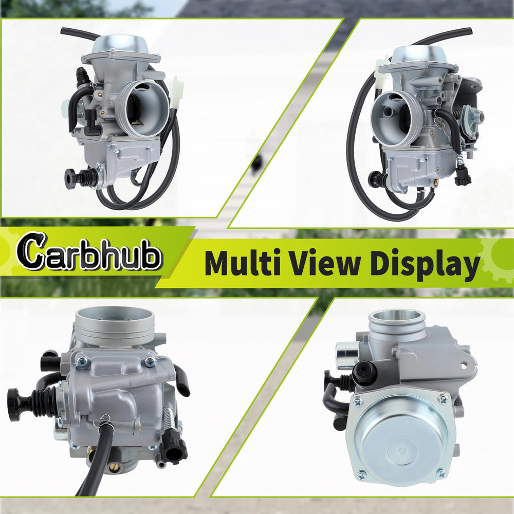 Carbhub carburetor dimensions show intake and air filter compatibility