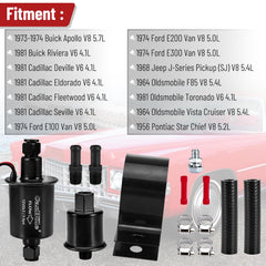 CarBole external fuel pump with mounting kit simplifies standalone installation.