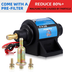 CarBole pump 4-7 PSI 12V label: steady fuel pressure for smooth operation.