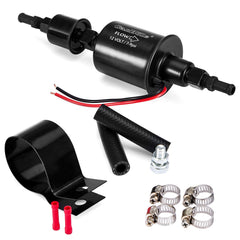 CarBole universal 12V fuel pump with low-pressure output for reliable carburetor fuel supply.