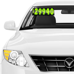 CarBowz chartreuse numbers on cars create bold, legible displays.