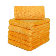 CARCAREZ edgeless microfiber towel in yellow for safe car detailing
