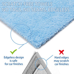 CARCAREZ edgeless microfiber towel is safe for all surfaces.