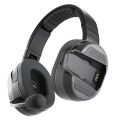 Cardo Edgephones worn by rider on a trail for clear group communication.