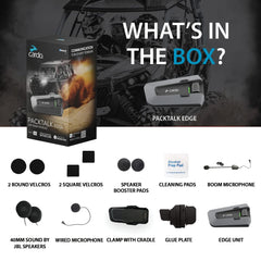 Cardo PackTalk Edge tool-free installation speeds setup on any helmet.
