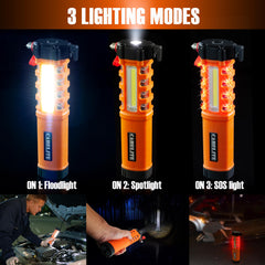 CareLite emergency flashlight magnet base enabling hands-free use