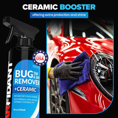 Shiny vehicle surface after treatment with Carfidant Bug Remover