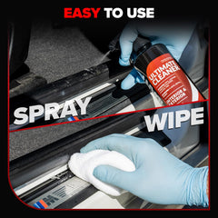 Safe on leather and fabric surfaces when using Carfidant interior cleaner.
