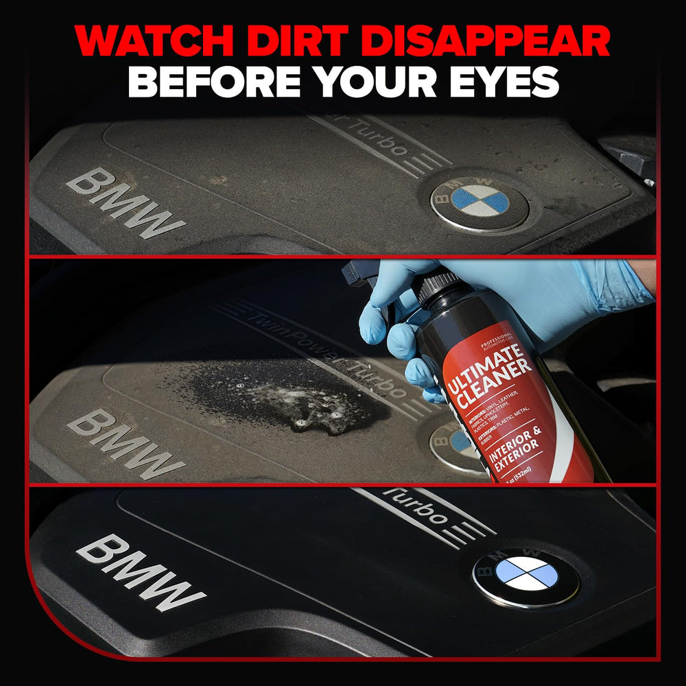 Spray and wipe application using Carfidant interior cleaner for quick touch-ups.
