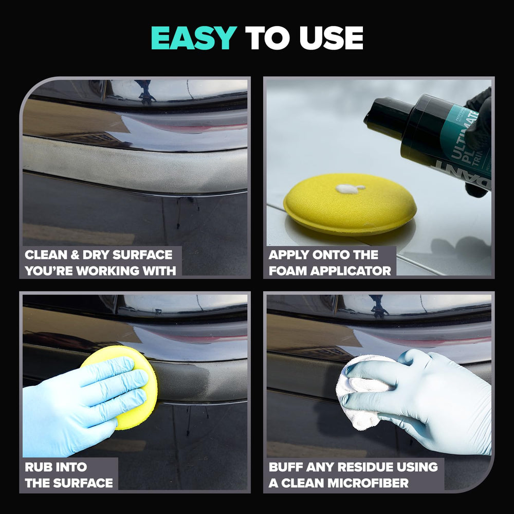 Carfidant Plastic Restorer is safe for interior and exterior surfaces.