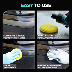 Carfidant Plastic Restorer is safe for interior and exterior surfaces.