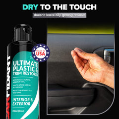 Carfidant Plastic Restorer delivers long-lasting shine on car trim.