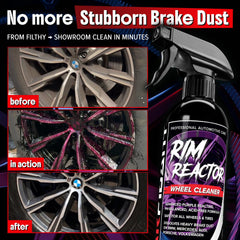Carfidant Rim Reactor purple iron reaction shows cleaned areas