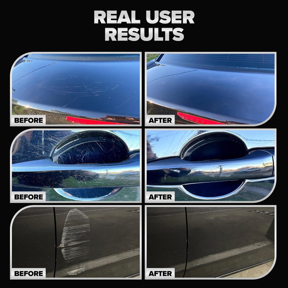Carfidant scratch removal demo kit illustrating quick repair of minor marks