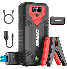 CARHEV 3000A jump starter front view showing its robust build and grip-friendly design