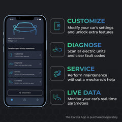Carista EVO live data view shows engine sensor readings for proactive maintenance.
