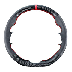 Carkooler hand-sewn red stitching detail on steering wheel cover for premium look