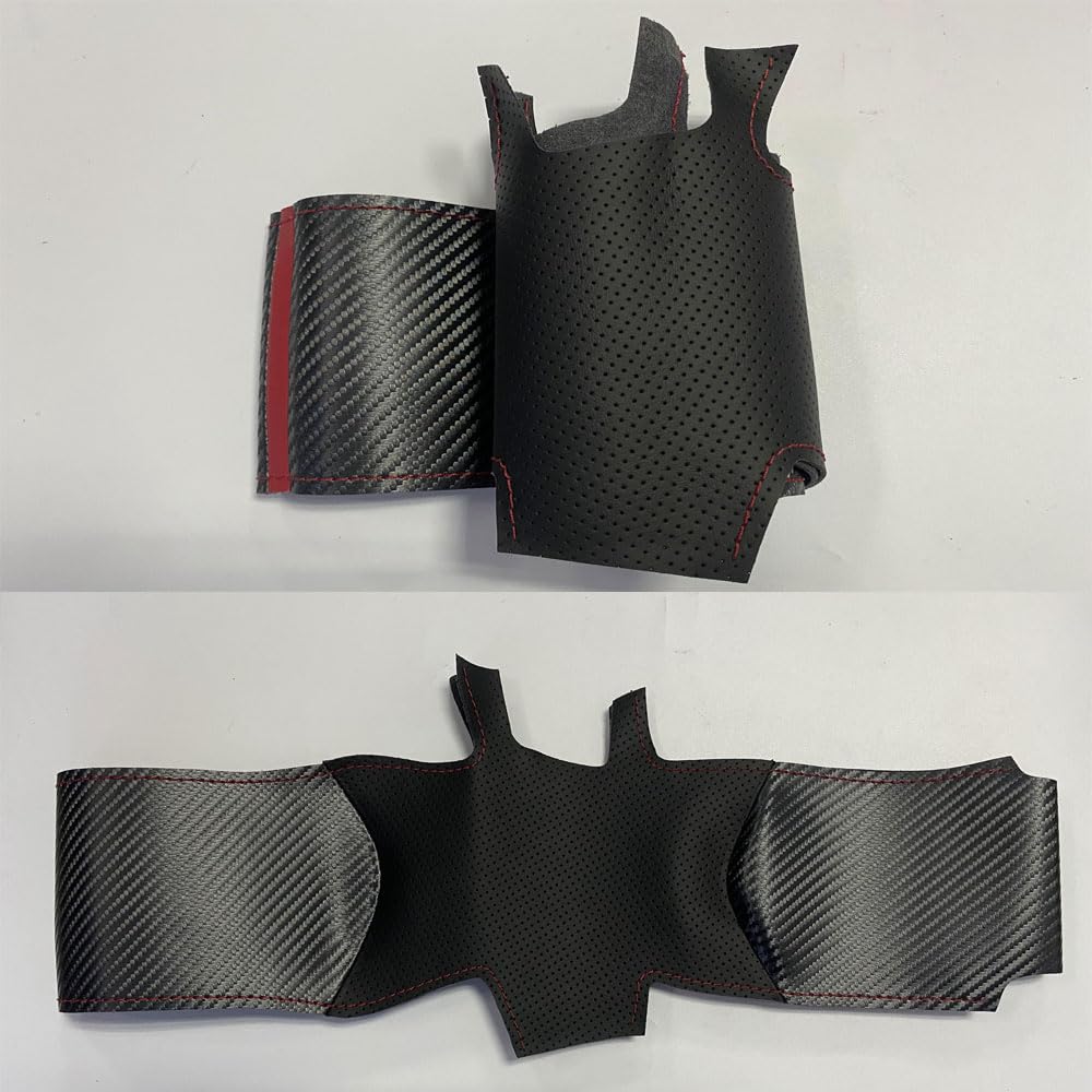 Carkooler microfiber leather-carbon fiber blend provides breathable comfort and anti-slip feel