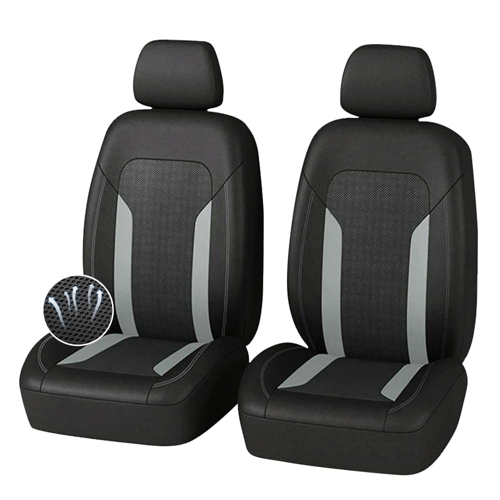 Carleef cooling seat covers with breathable mesh on the front seats.