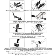 Carleef durable aluminum hood latch with scratch resistant finish