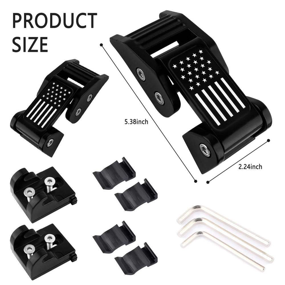 Carleef jeep-wrangler hood pin kit close-up secure hood against vibration