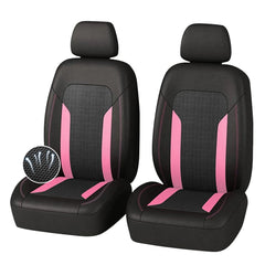 Carleef pink cooling seat cover front view highlighting breathable mesh for hot days