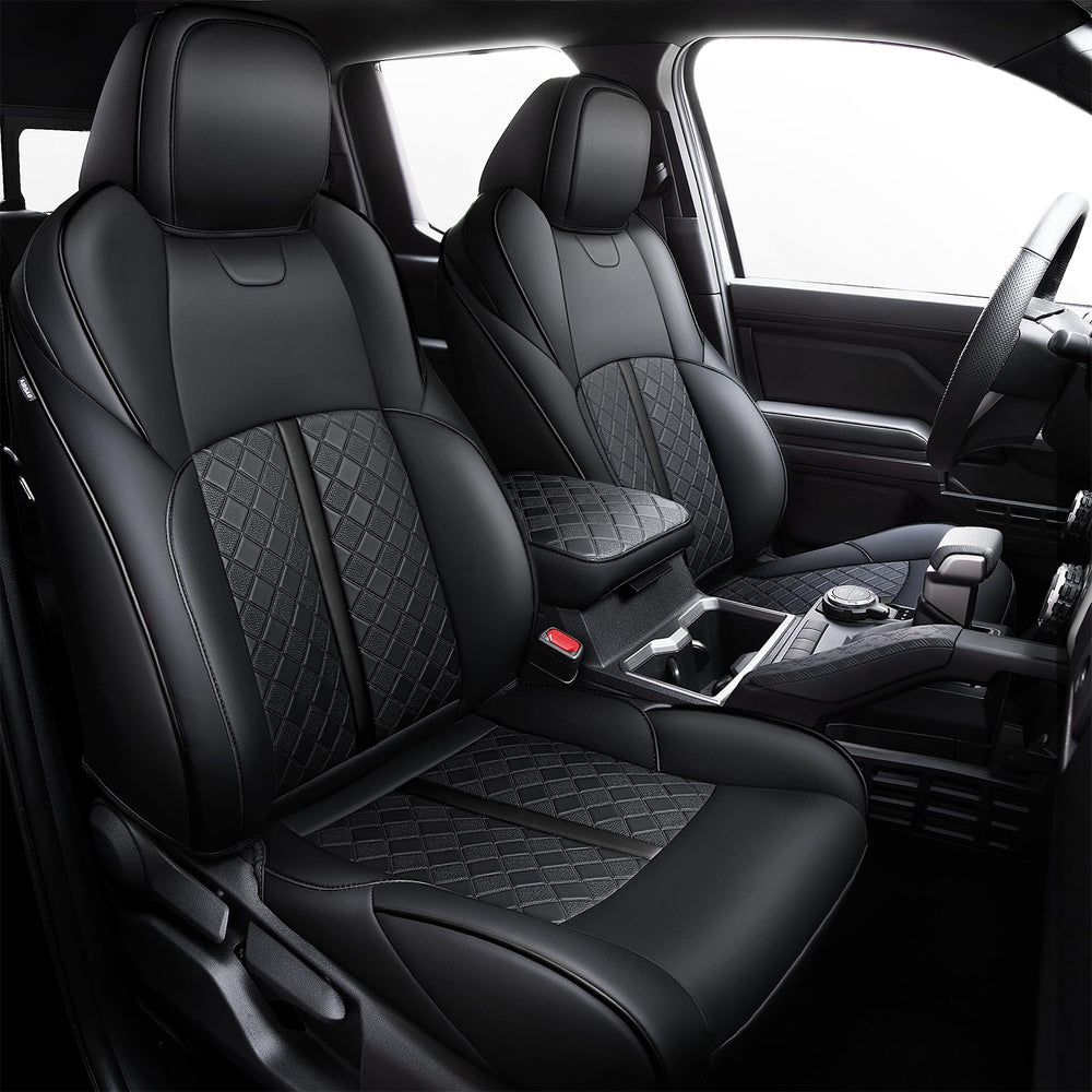 Carlimeki leather seat covers for Tacoma 4th Gen front seats, premium look and protection