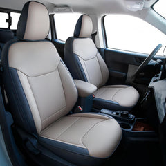 Carlimeki Maverick seat cover close-up texture shows premium faux leather durability.