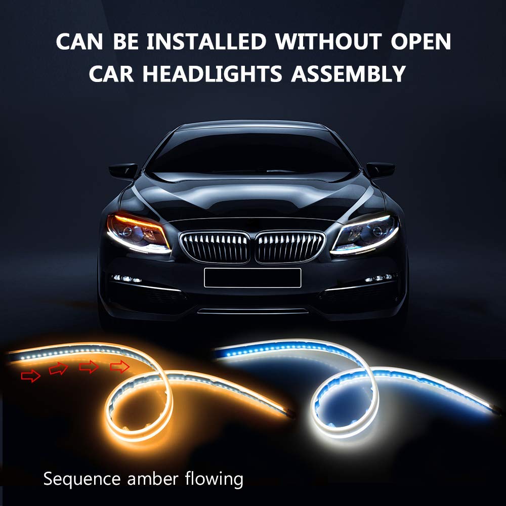 CARLITS flexible 24-inch headlight strip bends to fit curved lights.